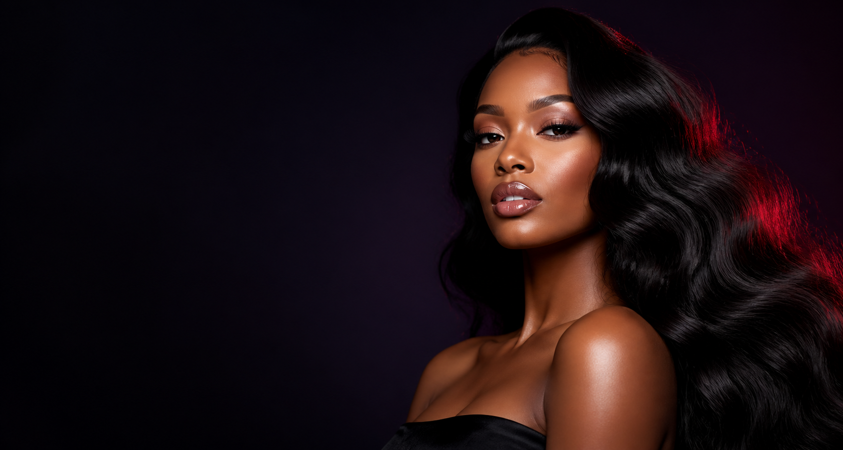 Premium black human hair bundles for salons
